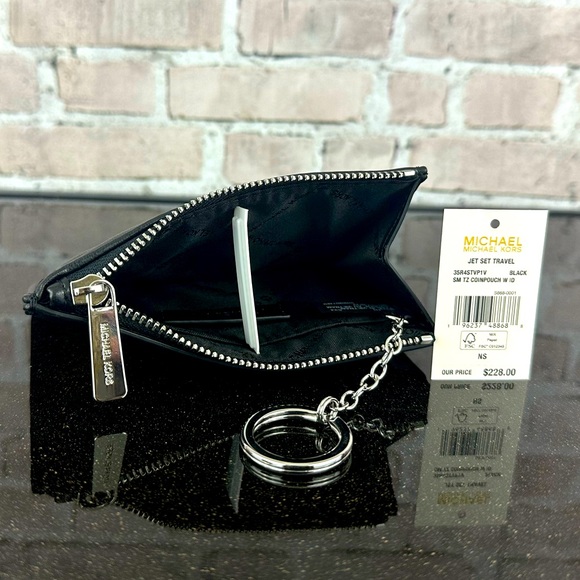 MICHAEL KORS JET SET TRAVEL QUILTED LEATHER SMALL COINPOUCH CARD WALLET BAG $188 - Picture 5 of 6